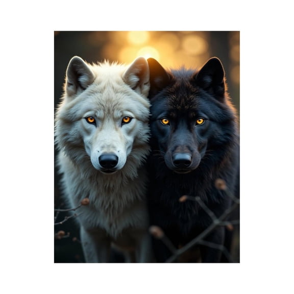 Paint by Numbers Kit for Adults, Golden Eyes Wolves Forest Paint by Numbers, Easy Paint by Numbers Kit for Adults Beginner, DIY Adult Paint by Number Kits on Canvas, 12x16in Home Decor