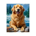 thumbnail image 1 of Paint by Numbers Kit for Adults, Golden Retriever Artist Winter Scene Paint by Numbers, Easy Paint by Numbers Kit for Adults Beginner, DIY Adult Paint by Number Kits on Canvas, Home Decor, 1 of 7