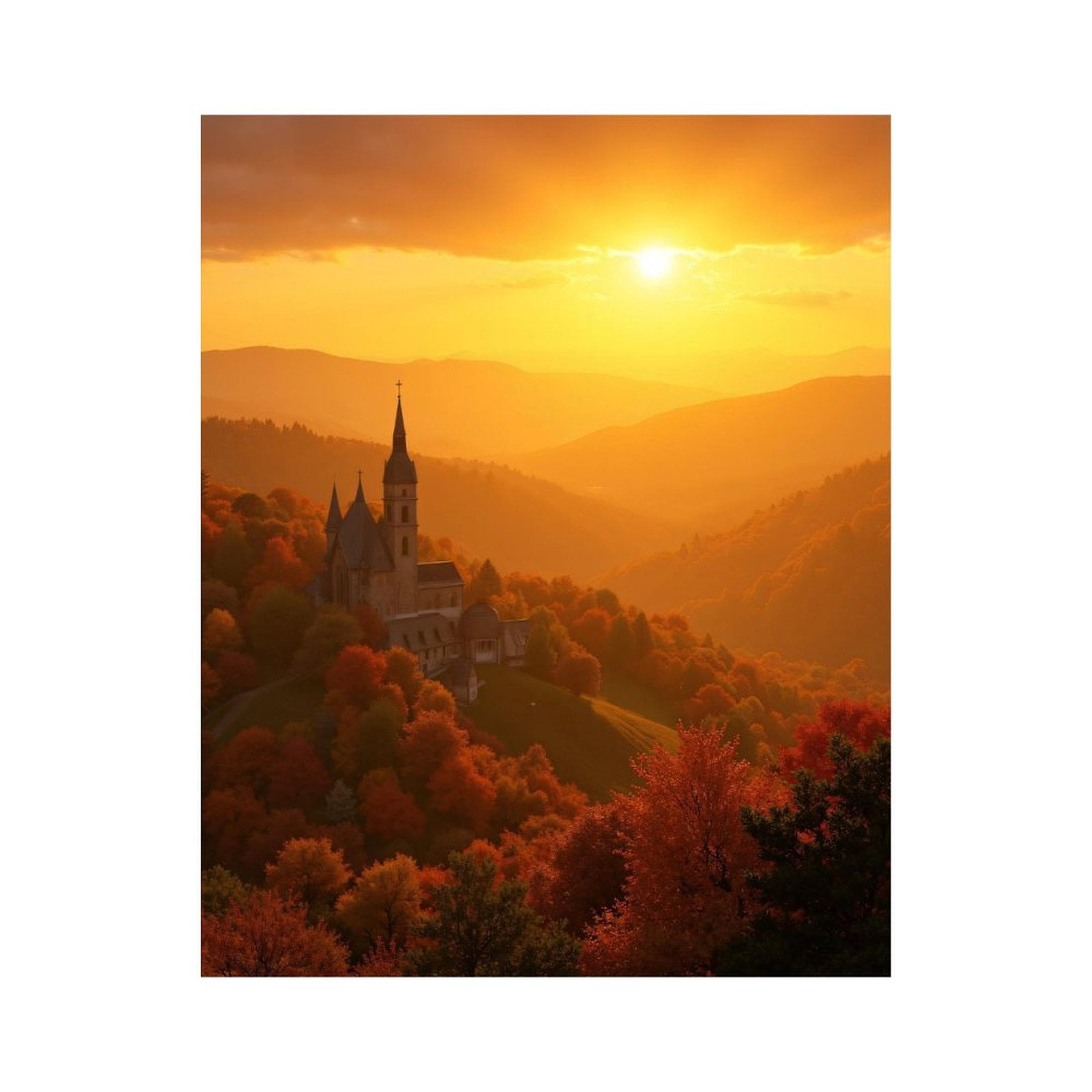 Paint by Numbers Kit for Adults, Golden Sunset Over Autumn Hills Paint ...