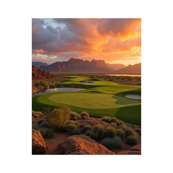 Paint by Numbers Kit for Adults, Golf Course Sunset Landscape Paint by Numbers, Easy Paint by Numbers Kit for Adults Beginner, DIY Adult Paint by Number Kits on Canvas, Home Decor