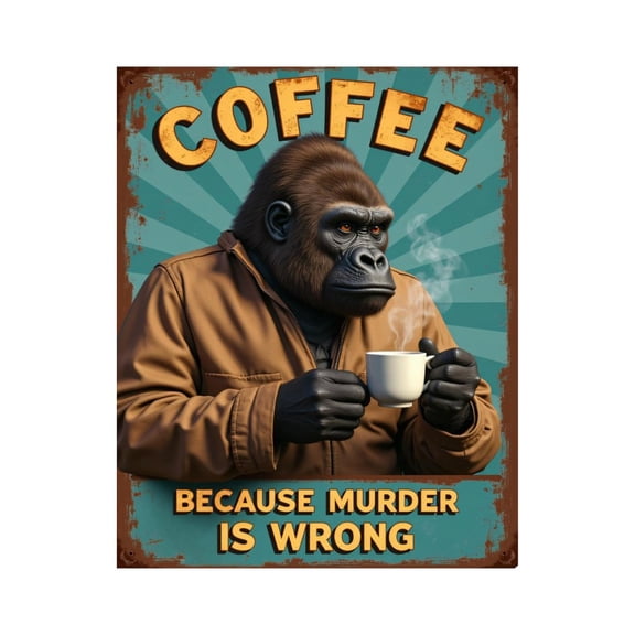 Paint by Numbers Kit for Adults, Gorilla Coffee Humor Poster Paint by Numbers, Easy Paint by Numbers Kit for Adults Beginner, DIY Adult Paint by Number Kits on Canvas, Home Decor