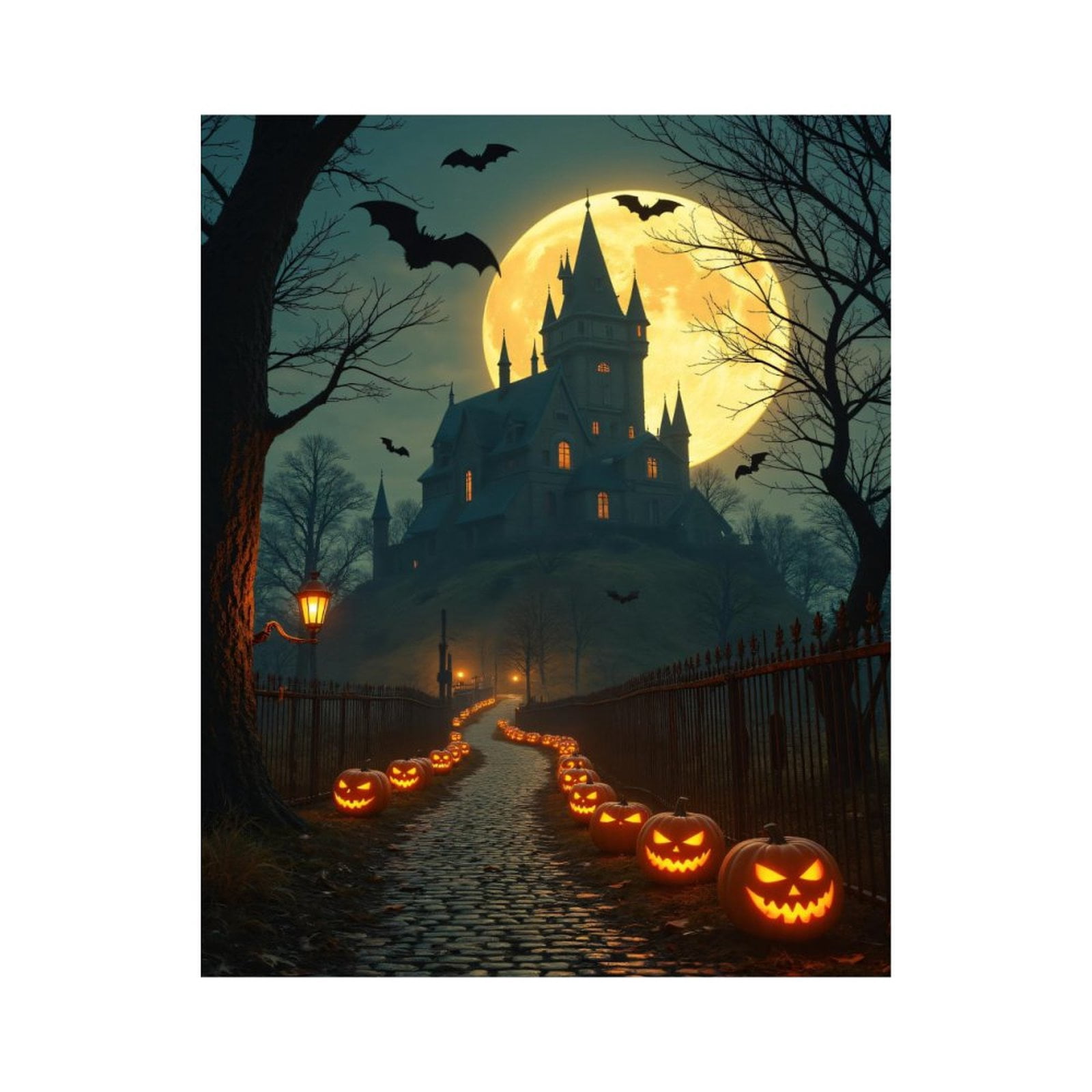 Paint by Numbers Kit for Adults, Gothic Castle Halloween Night Scene Paint by Numbers, Easy Paint by Numbers Kit for Adults Beginner, DIY Adult Paint by Number Kits on Canvas, Home Decor