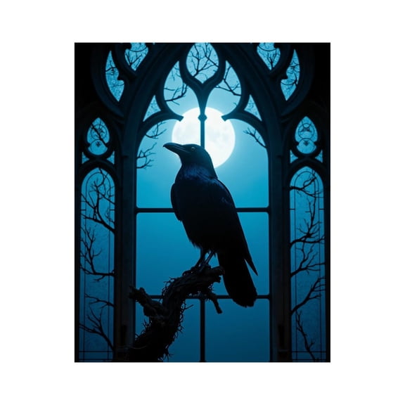 Paint by Numbers Kit for Adults, Gothic Moonlit Raven Silhouette Paint by Numbers, Easy Paint by Numbers Kit for Adults Beginner, DIY Adult Paint by Number Kits on Canvas, Home Decor