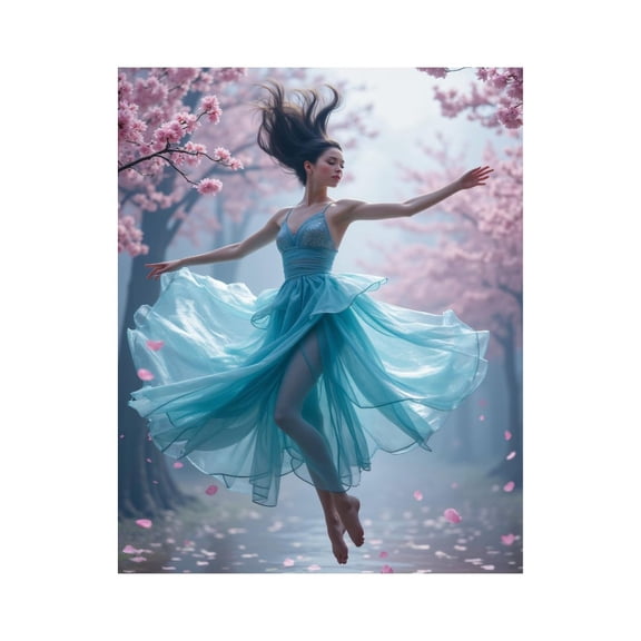 Paint by Numbers Kit for Adults, Graceful Dancer Cherry Blossoms Dress Paint by Numbers, Easy Paint by Numbers Kit for Adults Beginner, DIY Adult Paint by Number Kits on Canvas, 12x16in Home Decor