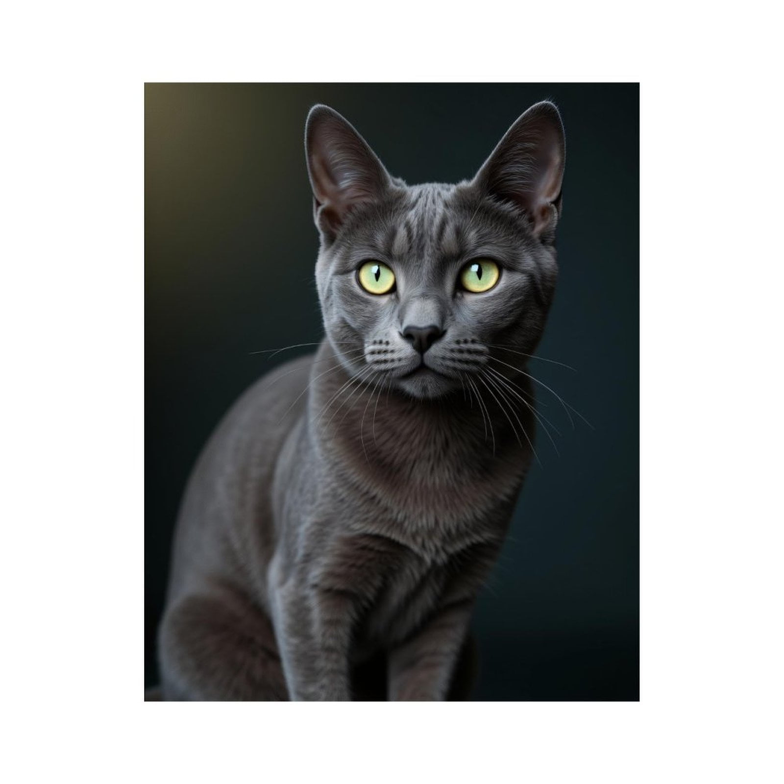 Paint by Numbers Kit for Adults, Gray Cat Green Eyes Elegance Paint by Numbers, Easy Paint by Numbers Kit for Adults Beginner, DIY Adult Paint by Number Kits on Canvas, Home Decor