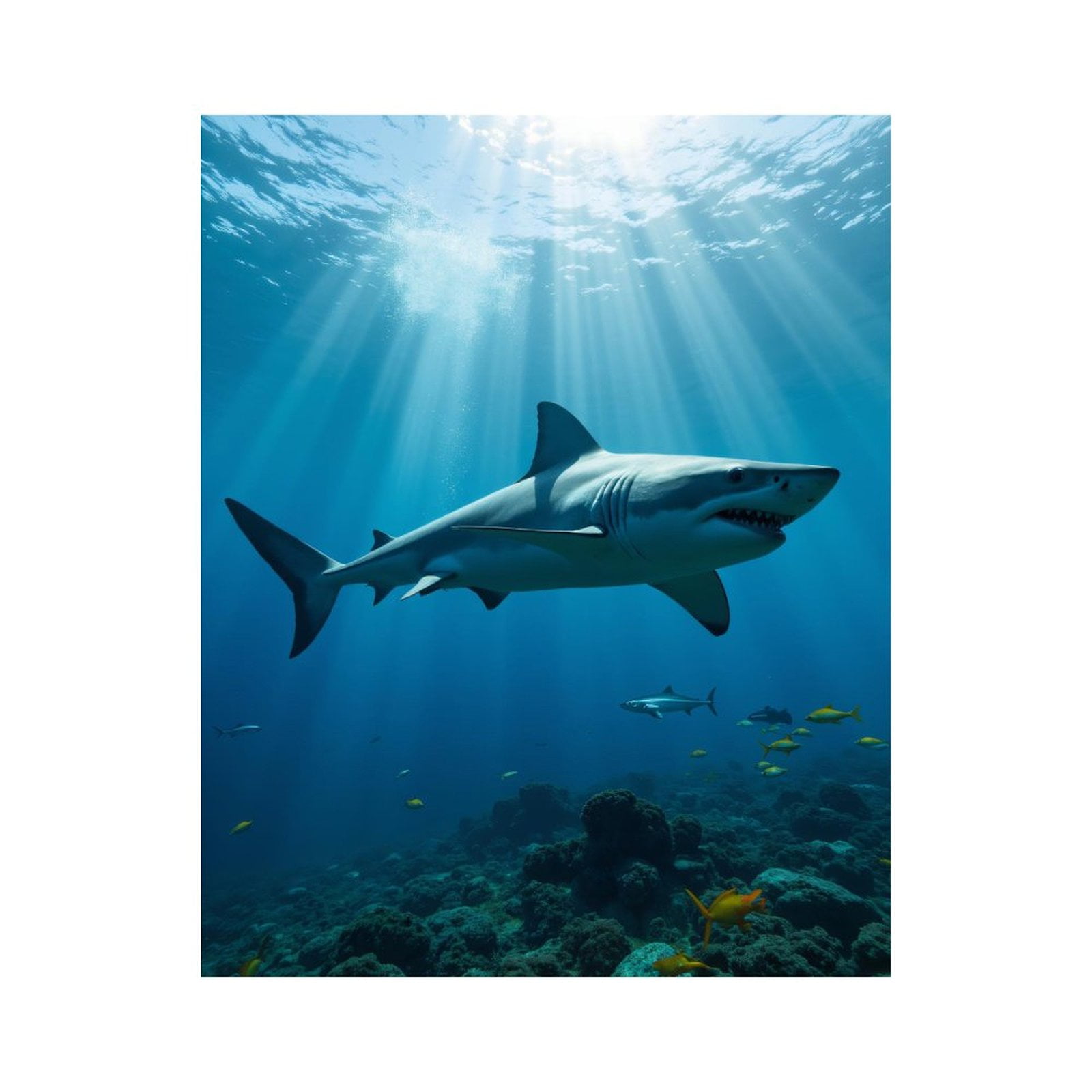 Paint by Numbers Kit for Adults, Great White Shark Ocean Scene Paint by Numbers, Easy Paint by Numbers Kit for Adults Beginner, DIY Adult Paint by Number Kits on Canvas, 12x16in Home Decor