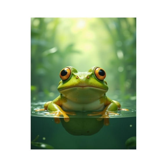 Paint by Numbers Kit for Adults, Green Frog In Tranquil Pond Paint by Numbers, Easy Paint by Numbers Kit for Adults Beginner, DIY Adult Paint by Number Kits on Canvas, 12x16in Home Decor