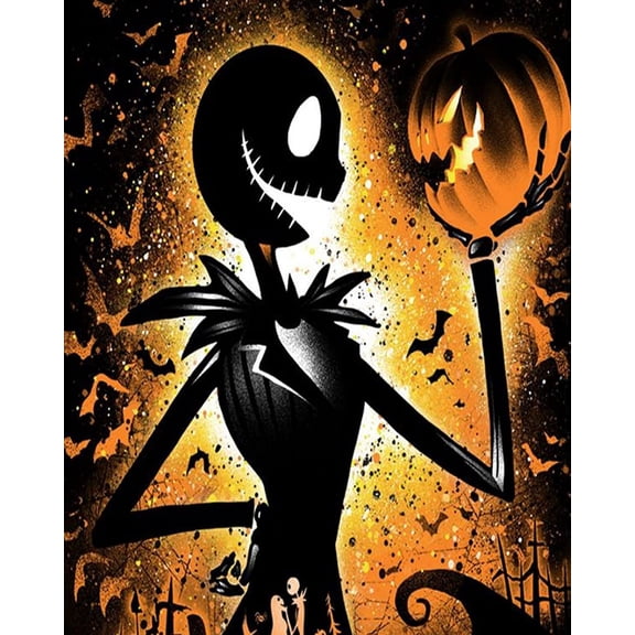 Paint by Numbers Kit for Adults -Halloween Jack Skeleton - Beginners Acrylic Adult Paint by Number Kits on Canvas Digital Oil Number Painting Kits for Home Decor Gift 16"x20"-