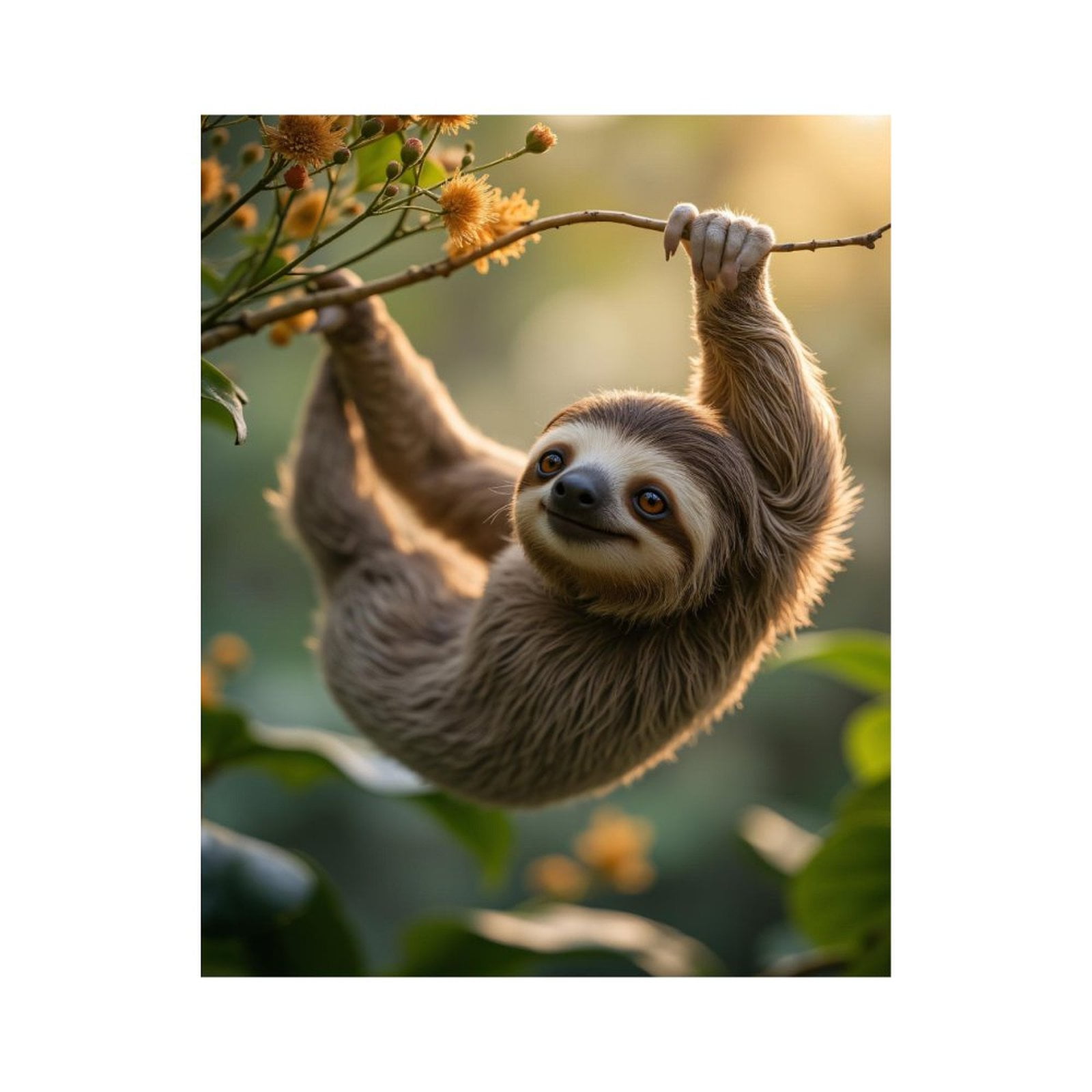 Paint by Numbers Kit for Adults, Hanging Sloth In Sunlit Tree Paint by Numbers, Easy Paint by Numbers Kit for Adults Beginner, DIY Adult Paint by Number Kits on Canvas, Home Decor