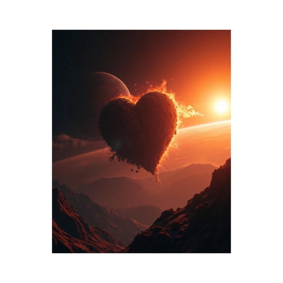 Paint by Numbers Kit for Adults, Heart Planet Space Sunset Scene Paint by Numbers, Easy Paint by Numbers Kit for Adults Beginner, DIY Adult Paint by Number Kits on Canvas, Home Decor