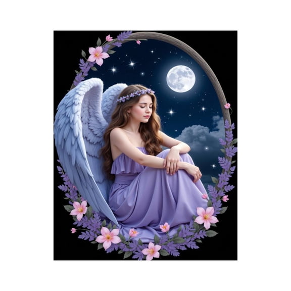 Paint by Numbers Kit for Adults, Heavenly Angel Serenity Night Sky Paint by Numbers, Easy Paint by Numbers Kit for Adults Beginner, DIY Adult Paint by Number Kits on Canvas, 12x16in Home Decor