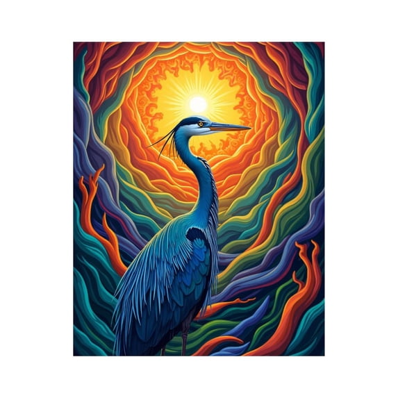 Paint by Numbers Kit for Adults, Heron Vivid Colors Swirling Sunburst Paint by Numbers, Easy Paint by Numbers Kit for Adults Beginner, DIY Adult Paint by Number Kits on Canvas, Home Decor