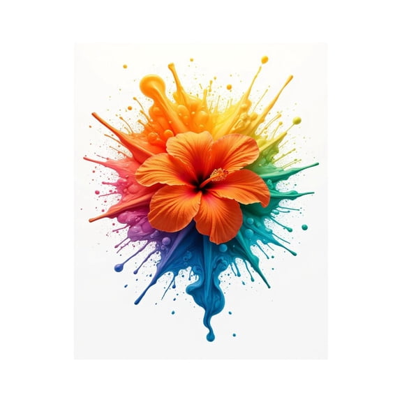 Paint by Numbers Kit for Adults, Hibiscus Art Splash Color Burst Paint by Numbers, Easy Paint by Numbers Kit for Adults Beginner, DIY Adult Paint by Number Kits on Canvas, 12x16in Home Decor
