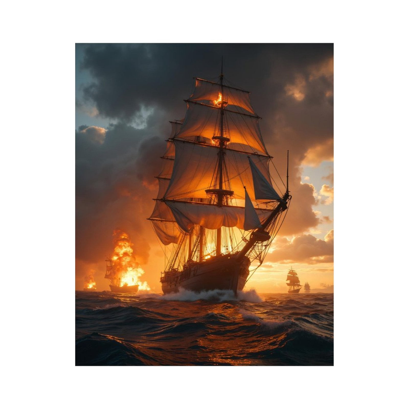 Paint by Numbers Kit for Adults, Historic Ship Sailing At Sunset Paint by Numbers, Easy Paint by Numbers Kit for Adults Beginner, DIY Adult Paint by Number Kits on Canvas, Home Decor