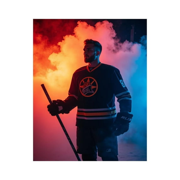 Paint by Numbers Kit for Adults, Hockey Player Vibrant Smoke Aura Paint by Numbers, Easy Paint by Numbers Kit for Adults Beginner, DIY Adult Paint by Number Kits on Canvas, 12x16in Home Decor