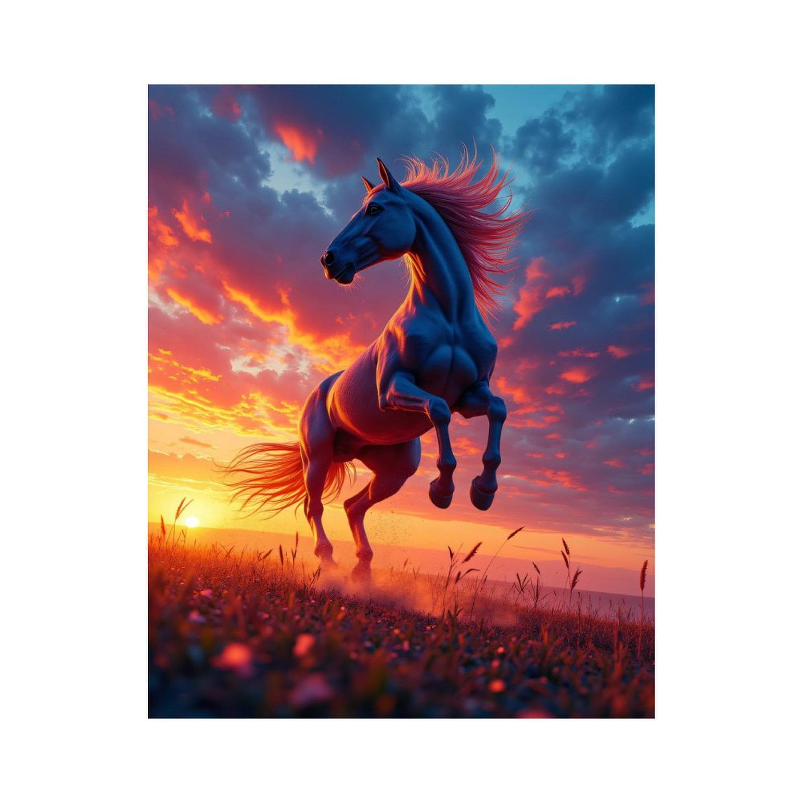 Paint by Numbers Kit for Adults, Horse Silhouette Sunset Sky Paint by Numbers, Easy Paint by Numbers Kit for Adults Beginner, DIY Adult Paint by Number Kits on Canvas, Home Decor