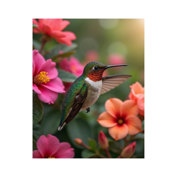 Paint by Numbers Kit for Adults, Hummingbird Blossom Dance Paint by Numbers, Easy Paint by Numbers Kit for Adults Beginner, DIY Adult Paint by Number Kits on Canvas, 12x16in Home Decor