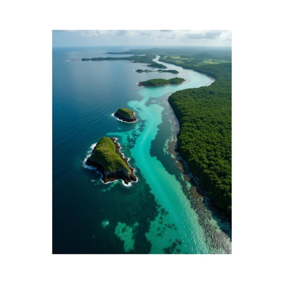 Paint by Numbers Kit for Adults, Island Coastline Aerial View Ocean Paint by Numbers, Easy Paint by Numbers Kit for Adults Beginner, DIY Adult Paint by Number Kits on Canvas, Home Decor