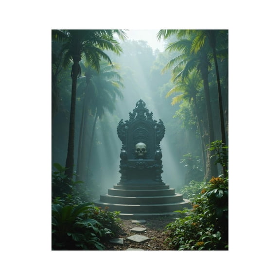 Paint by Numbers Kit for Adults, Jungle Throne With Skull Forest Light Paint by Numbers, Easy Paint by Numbers Kit for Adults Beginner, DIY Adult Paint by Number Kits on Canvas, 12x16in Home Decor