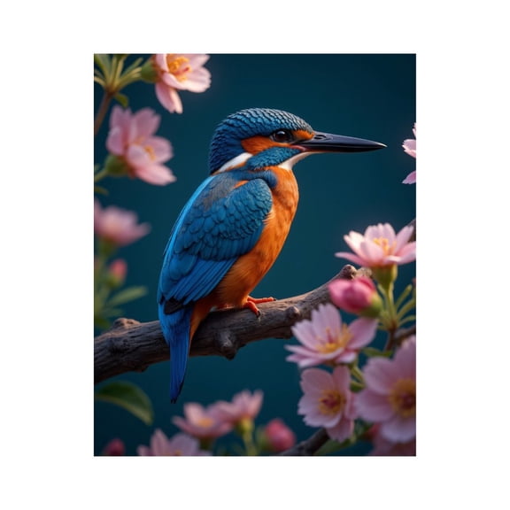 Paint by Numbers Kit for Adults, Kingfisher Blossoms Nature Scene Paint by Numbers, Easy Paint by Numbers Kit for Adults Beginner, DIY Adult Paint by Number Kits on Canvas, Home Decor