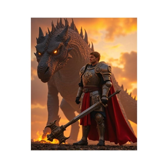 Paint by Numbers Kit for Adults, Knight Dragon Sunset Adventure Paint by Numbers, Easy Paint by Numbers Kit for Adults Beginner, DIY Adult Paint by Number Kits on Canvas, Home Decor