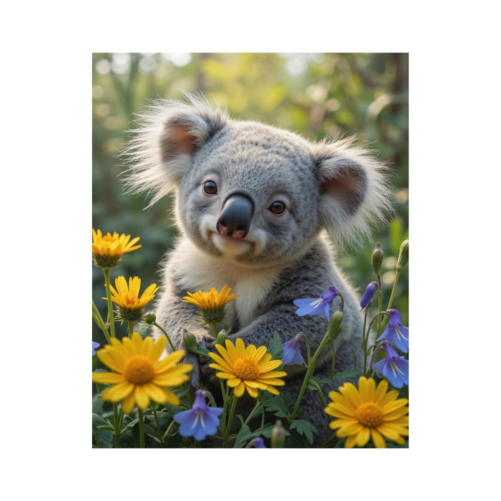 Paint by Numbers Kit for Adults, Koala Among Vibrant Wildflowers Paint by Numbers, Easy Paint by Numbers Kit for Adults Beginner, DIY Adult Paint by Number Kits on Canvas, 12x16in Home Decor