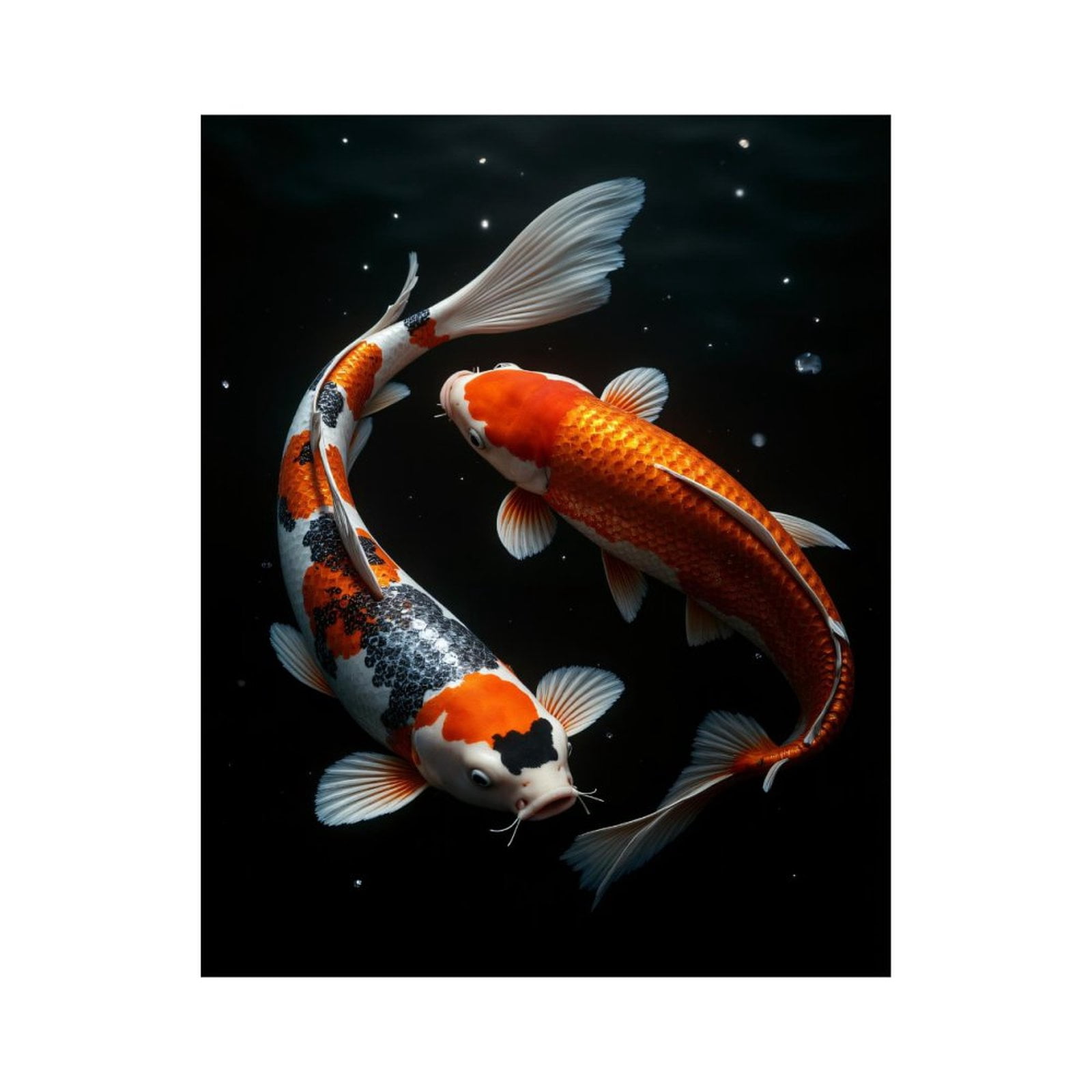 Paint by Numbers Kit for Adults, Koi Fish Swimming Elegant Water Paint by Numbers, Easy Paint by Numbers Kit for Adults Beginner, DIY Adult Paint by Number Kits on Canvas, Home Decor