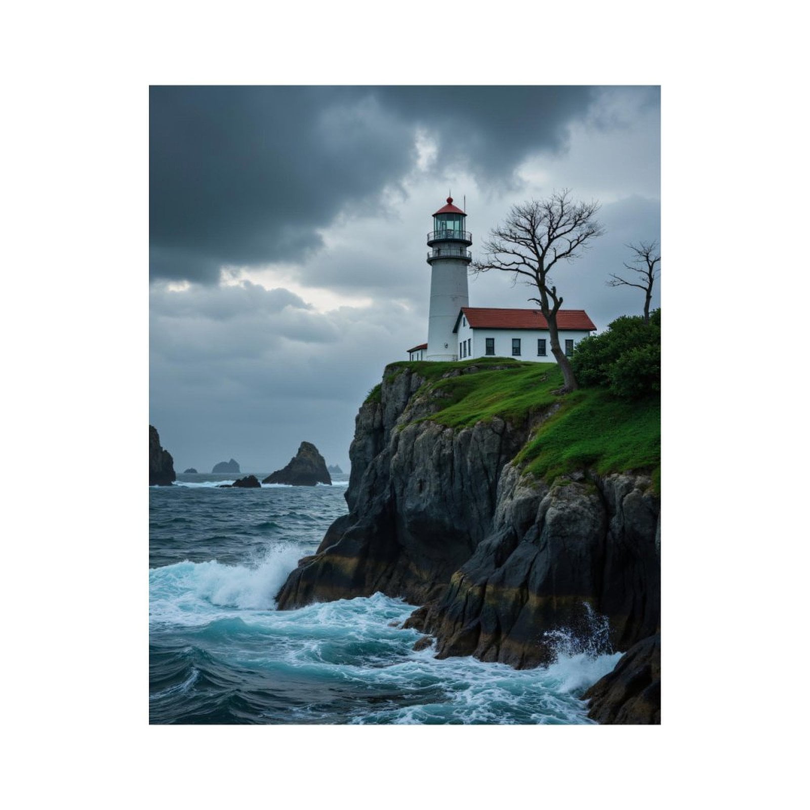 Paint by Numbers Kit for Adults, Lighthouse Coast Stormy Waves Paint by ...