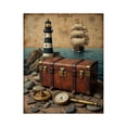 thumbnail image 1 of Paint by Numbers Kit for Adults, Lighthouse Nautical Chest Compass Ship Paint by Numbers, Easy Paint by Numbers Kit for Adults Beginner, DIY Adult Paint by Number Kits on Canvas, 12x16in Home Decor, 1 of 7