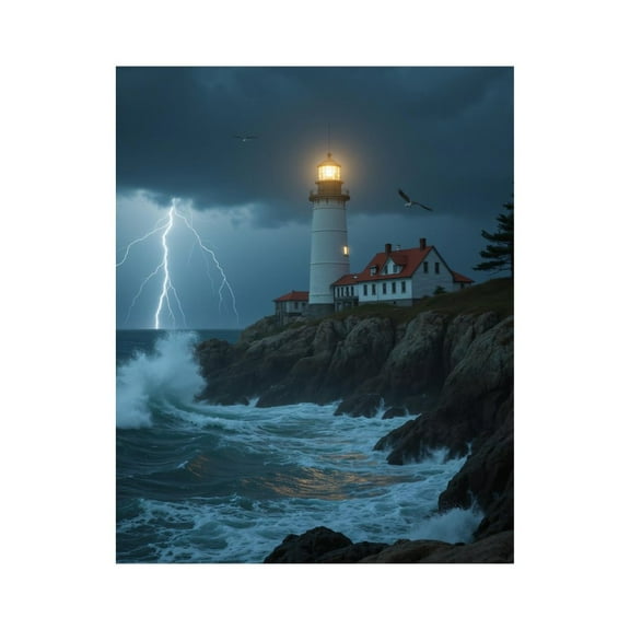 Paint by Numbers Kit for Adults, Lighthouse Storm Waves Lightning Sea Paint by Numbers, Easy Paint by Numbers Kit for Adults Beginner, DIY Adult Paint by Number Kits on Canvas, Home Decor
