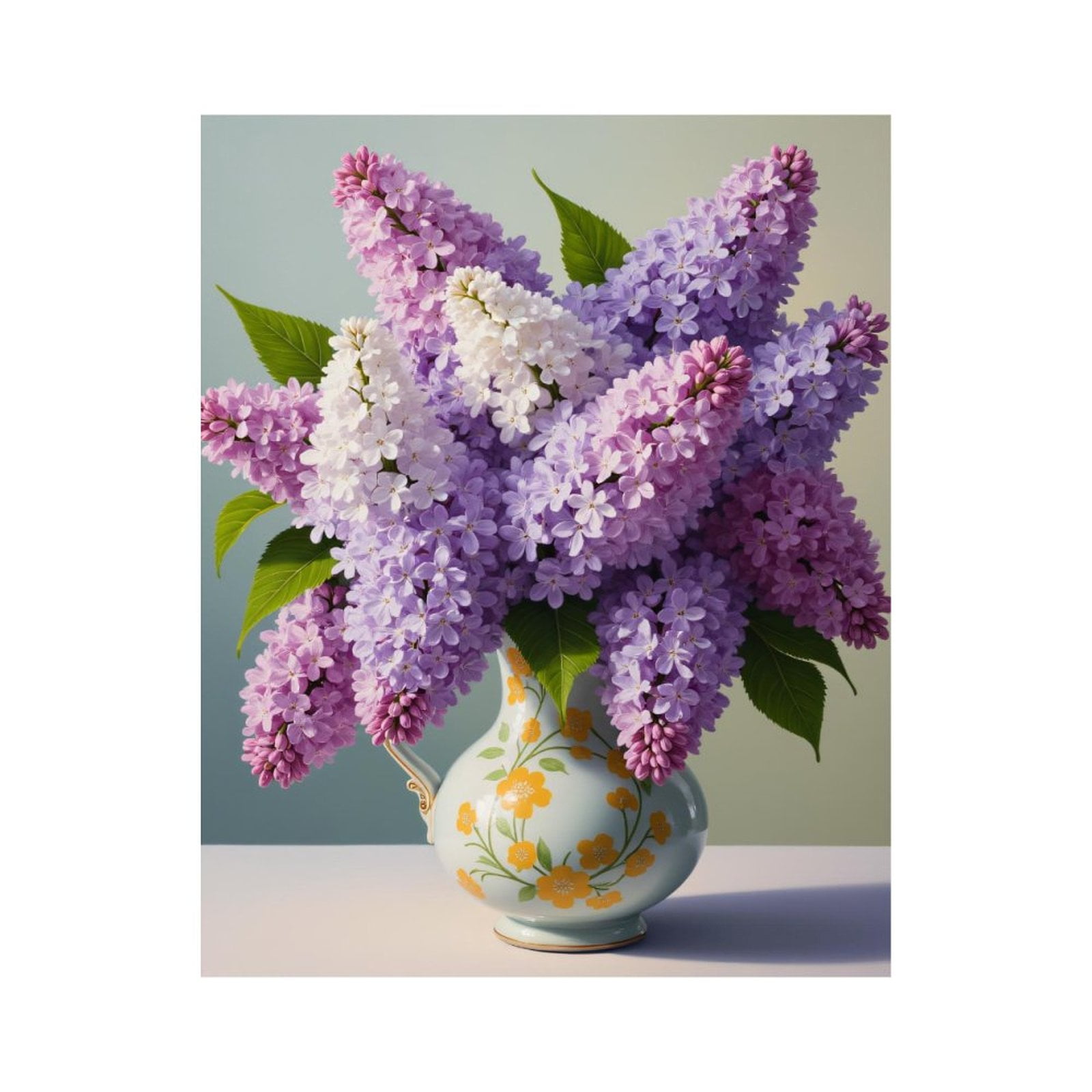 Paint by Numbers Kit for Adults, Lilac Bouquet In Painted Vase Paint by Numbers, Easy Paint by Numbers Kit for Adults Beginner, DIY Adult Paint by Number Kits on Canvas, Home Decor