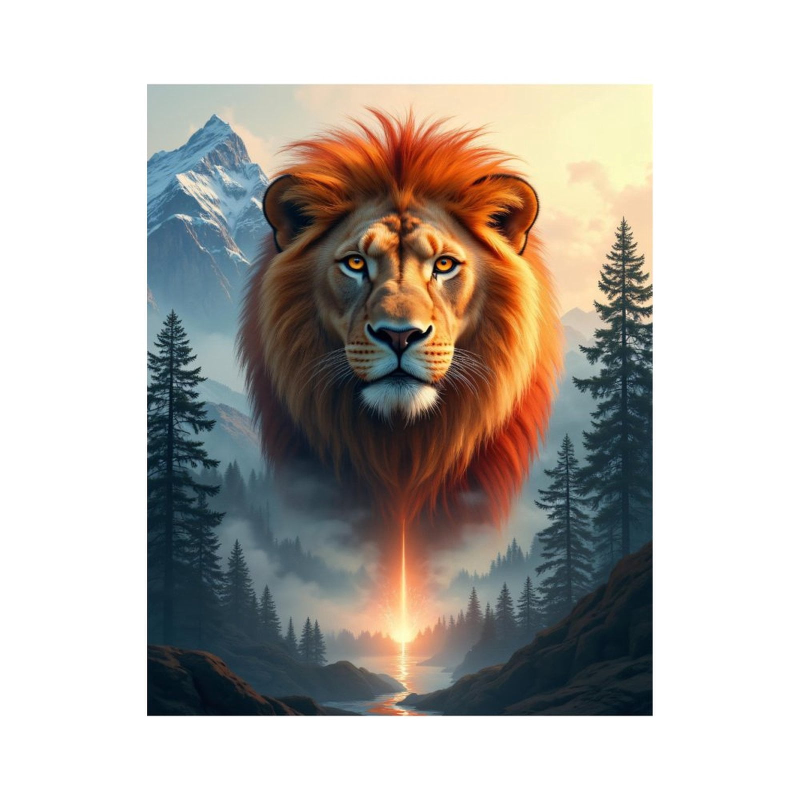 Paint by Numbers Kit for Adults, Lion Majestic Mountain Sunburst Paint by Numbers, Easy Paint by Numbers Kit for Adults Beginner, DIY Adult Paint by Number Kits on Canvas, Home Decor
