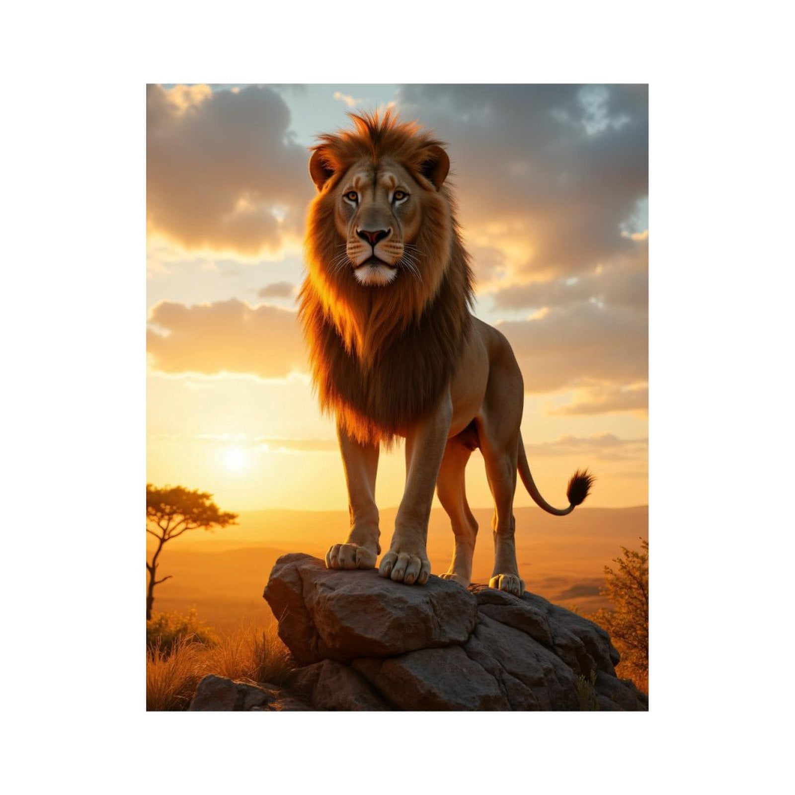 Paint by Numbers Kit for Adults, Lion Majestic Sunrise Rock Plains Paint by Numbers, Easy Paint by Numbers Kit for Adults Beginner, DIY Adult Paint by Number Kits on Canvas, Home Decor