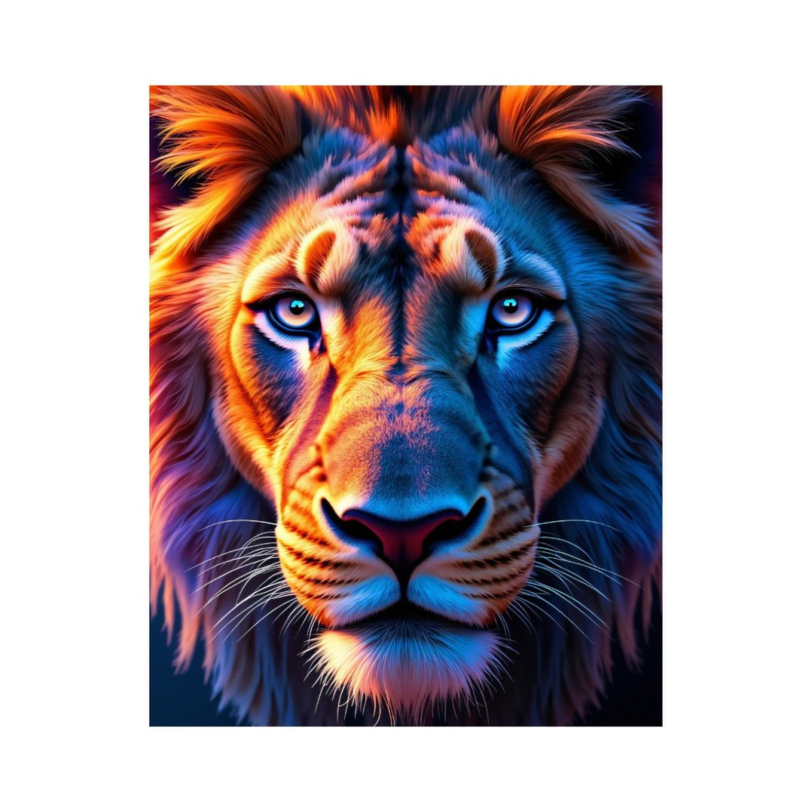Paint by Numbers Kit for Adults, Lion Vibrant Colorful Art Face Paint by Numbers, Easy Paint by Numbers Kit for Adults Beginner, DIY Adult Paint by Number Kits on Canvas, 12x16in Home Decor