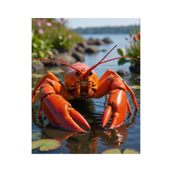 Paint by Numbers Kit for Adults, Lobster Close-Up Nature Pond Scene Paint by Numbers, Easy Paint by Numbers Kit for Adults Beginner, DIY Adult Paint by Number Kits on Canvas, Home Decor