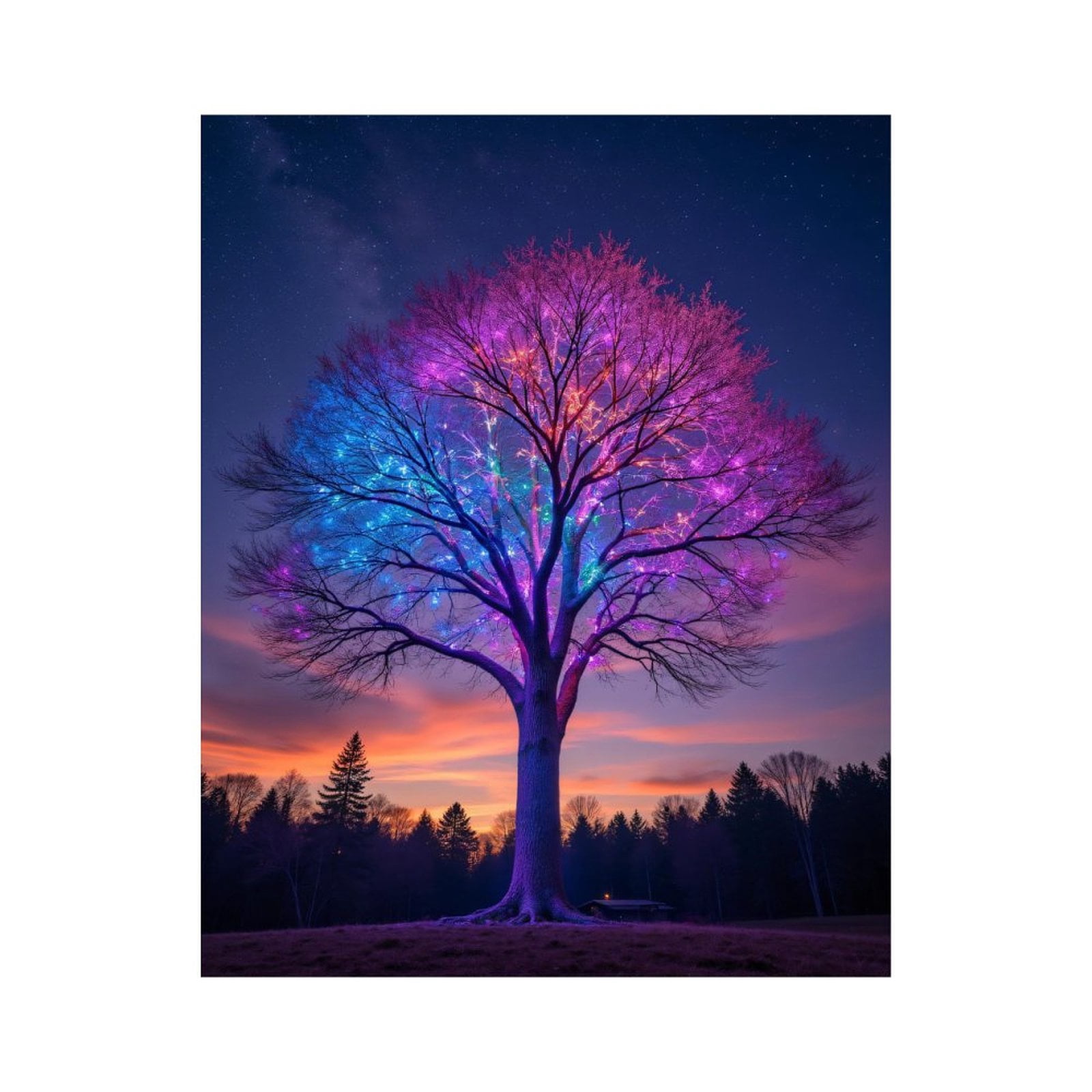 Paint by Numbers Kit for Adults, Luminous Tree Night Sky Vista Paint by ...
