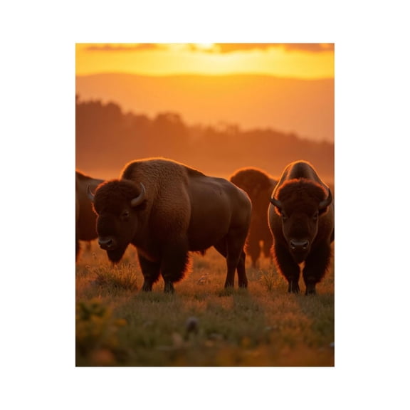 Paint by Numbers Kit for Adults, Majestic Bison In Sunset Field Paint by Numbers, Easy Paint by Numbers Kit for Adults Beginner, DIY Adult Paint by Number Kits on Canvas, 12x16in Home Decor