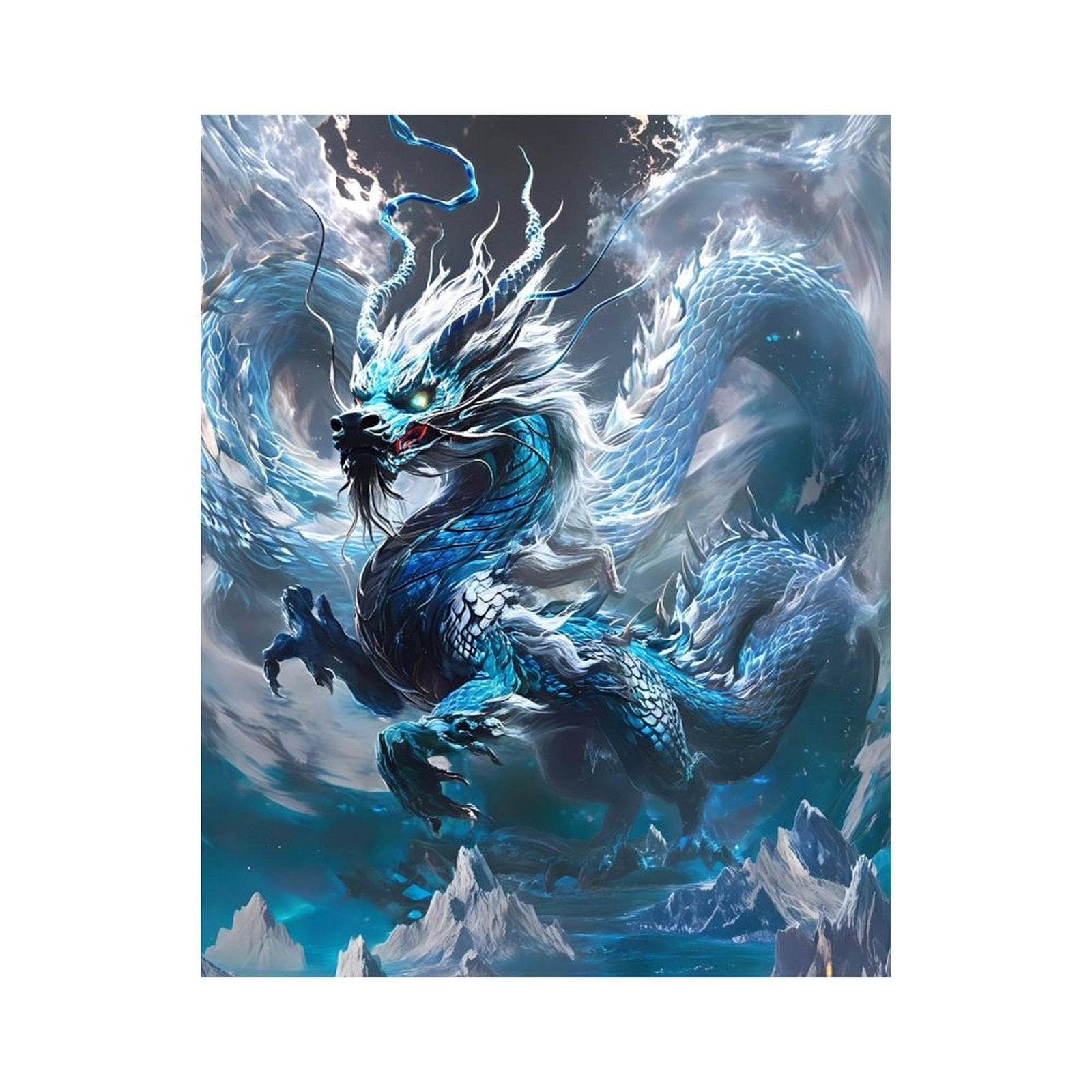 Paint by Numbers Kit for Adults, Majestic Blue Dragon Fantasy Art Paint by Numbers, Easy Paint by Numbers Kit for Adults Beginner, DIY Adult Paint by Number Kits on Canvas, Home Decor