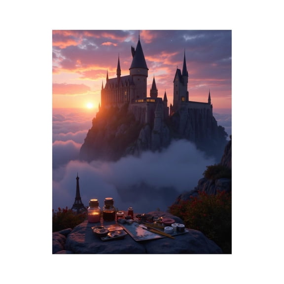 Paint by Numbers Kit for Adults, Majestic Castle Sunset Painting Tools Paint by Numbers, Easy Paint by Numbers Kit for Adults Beginner, DIY Adult Paint by Number Kits on Canvas, Home Decor