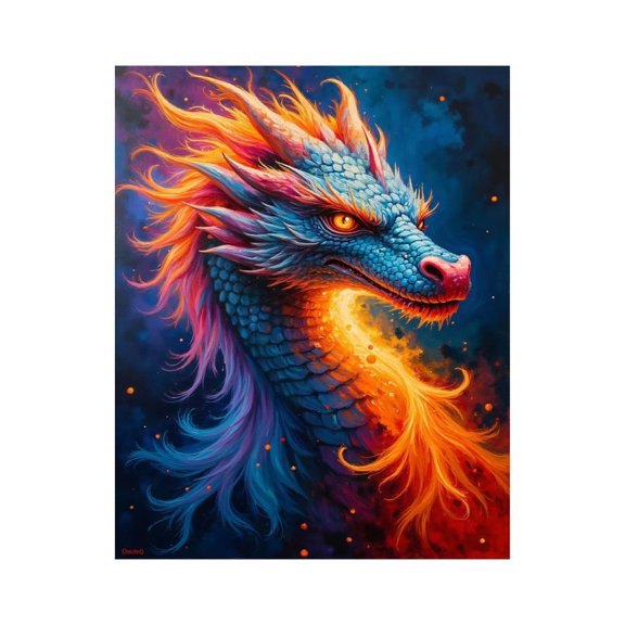 Paint by Numbers Kit for Adults, Majestic Dragon Vibrant Flames Paint by Numbers, Easy Paint by Numbers Kit for Adults Beginner, DIY Adult Paint by Number Kits on Canvas, Home Decor