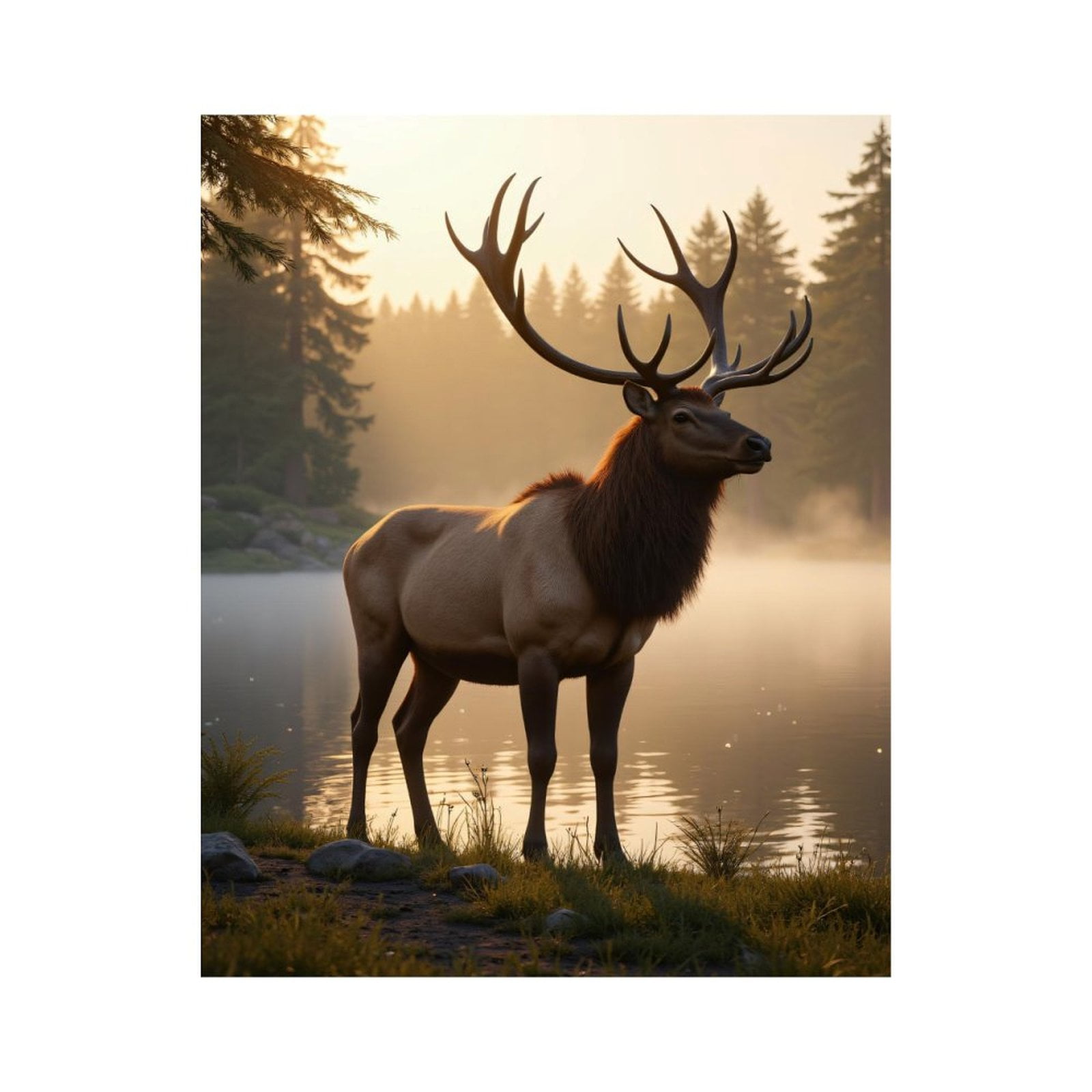 Paint by Numbers Kit for Adults, Majestic Elk Forest Sunrise Paint by Numbers, Easy Paint by Numbers Kit for Adults Beginner, DIY Adult Paint by Number Kits on Canvas, Home Decor
