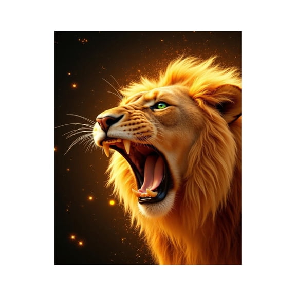 Paint by Numbers Kit for Adults, Majestic Lion Roaring Under Stars Paint by Numbers, Easy Paint by Numbers Kit for Adults Beginner, DIY Adult Paint by Number Kits on Canvas, 12x16in Home Decor