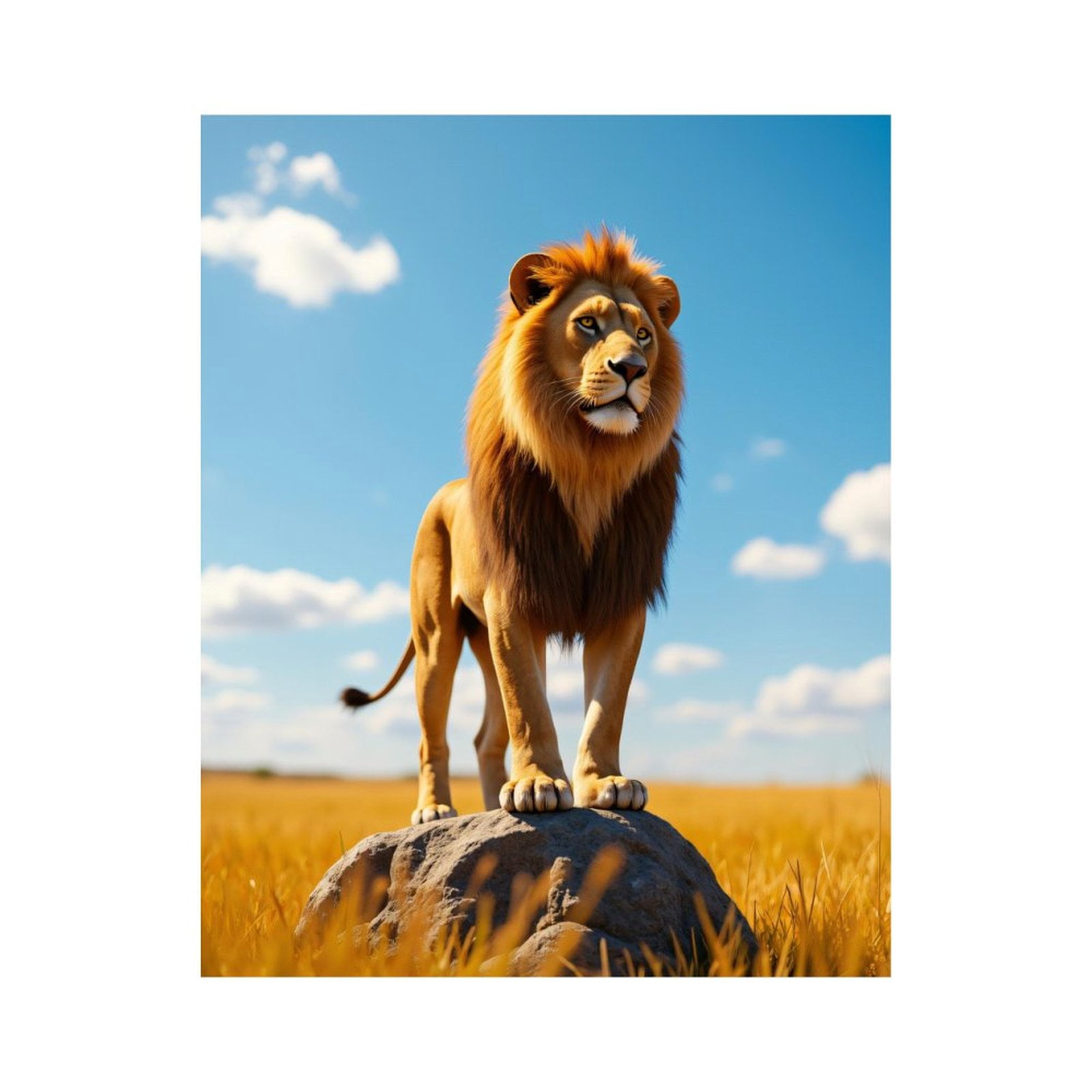 Paint by Numbers Kit for Adults, Majestic Lion On Rock Paint by Numbers, Easy Paint by Numbers Kit for Adults Beginner, DIY Adult Paint by Number Kits on Canvas, Home Decor