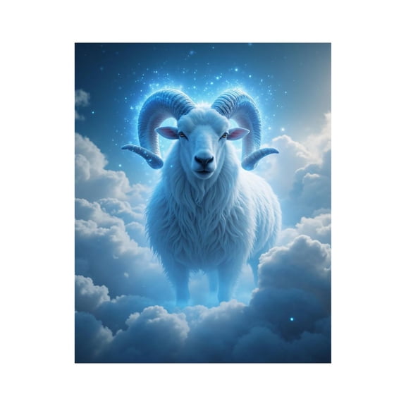 Paint by Numbers Kit for Adults, Majestic Ram Cloudy Sky Paint by Numbers, Easy Paint by Numbers Kit for Adults Beginner, DIY Adult Paint by Number Kits on Canvas, 12x16in Home Decor