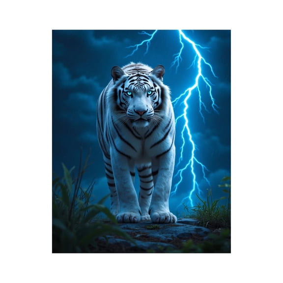 Paint by Numbers Kit for Adults, Majestic Tiger Storm Lightning Paint by Numbers, Easy Paint by Numbers Kit for Adults Beginner, DIY Adult Paint by Number Kits on Canvas, Home Decor