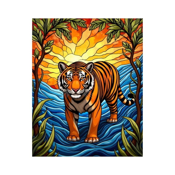 Paint by Numbers Kit for Adults, Majestic Tiger Vibrant Nature Scene Paint by Numbers, Easy Paint by Numbers Kit for Adults Beginner, DIY Adult Paint by Number Kits on Canvas, 12x16in Home Decor