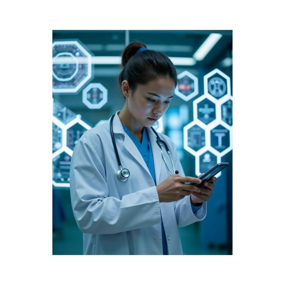 Paint by Numbers Kit for Adults, Medical Professional Using Technology Paint by Numbers, Easy Paint by Numbers Kit for Adults Beginner, DIY Adult Paint by Number Kits on Canvas, Home Decor