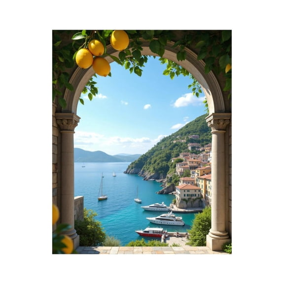 Paint by Numbers Kit for Adults, Mediterranean Coastal Arch View Paint by Numbers, Easy Paint by Numbers Kit for Adults Beginner, DIY Adult Paint by Number Kits on Canvas, Home Decor