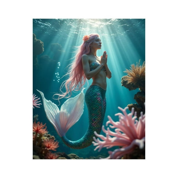Paint by Numbers Kit for Adults, Mermaid Dream Underwater Fantasy Scene Paint by Numbers, Easy Paint by Numbers Kit for Adults Beginner, DIY Adult Paint by Number Kits on Canvas, Home Decor
