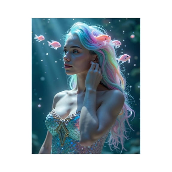 Paint by Numbers Kit for Adults, Mermaid Fantasy Underwater Scene Paint by Numbers, Easy Paint by Numbers Kit for Adults Beginner, DIY Adult Paint by Number Kits on Canvas, 12x16in Home Decor